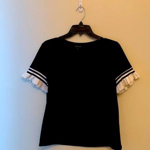 Medium Black Shirt with White Ruffles